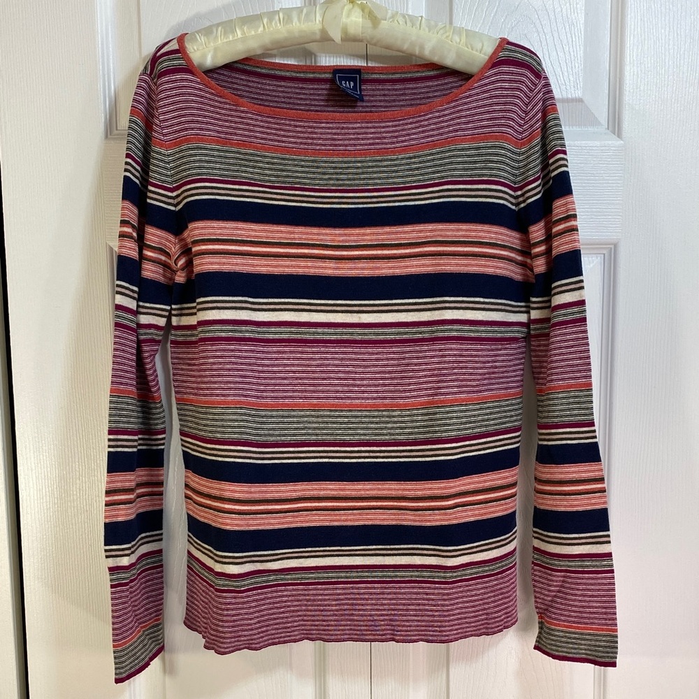 2 for $25 - GAP Multicolor Striped Sweater, Cotton blend with Silk, M